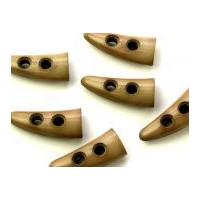 crown tooth shape plastic toggles 44mm x 20mm beige