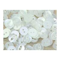 Crown Round Plastic Fish Eye Buttons 14mm White