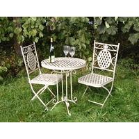 Cream Bistro Garden Table & Chairs Set