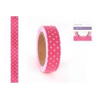 Craft Decor Patterned Fabric Masking Tape 3m Dots Pink