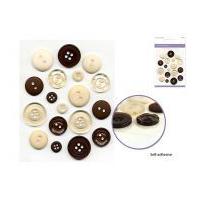 Craft Decor Self Adhesive Dyed Fashion Buttons Cocoa Mix