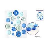 Craft Decor Self Adhesive Dyed Fashion Buttons Sky Mix