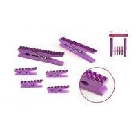 Craft Decor Crystal Diamante Clothes Pin Clips Purple