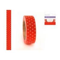 Craft Decor Patterned Fabric Masking Tape 3m Dots Red