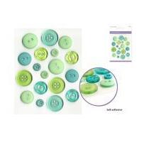 Craft Decor Self Adhesive Dyed Fashion Buttons Meadow Mix