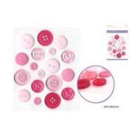 Craft Decor Self Adhesive Dyed Fashion Buttons