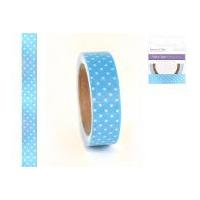 Craft Decor Patterned Fabric Masking Tape 3m Dots Light Blue