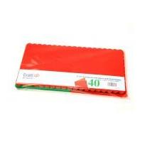 Craft UK Limited Square Scalloped Edge Blank Cards & Envelopes 15cm x 15cm Red & Green