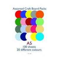 Craft UK Limited 160gsm Blank Card Cardstock 20 Assorted Colours