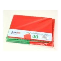 Craft UK Limited C6 Scalloped Edge Blank Cards & Envelopes Red & Green