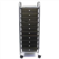 cropper hopper home centre rolling cart with 10 grey drawers 345051