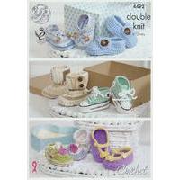 crocheted baby shoes in king cole cherish and cherished baby dk 4492