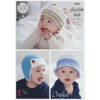 crocheted baby hats in king cole cherish and cherished dk 4491