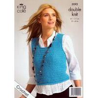 crochet slipover cardigan in king cole merino blend dk 3092
