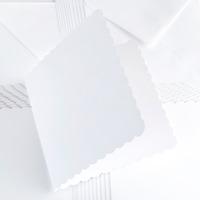 Craft UK 25 7X7 White Scalloped Cards and Envelopes 404236
