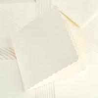 Craft UK 25 7X7 Ivory Scalloped Cards and Envelopes 404237