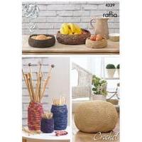 Crocheted Storage Bowls, Jar Covers and Pouffe in King Cole Raffia (4339)