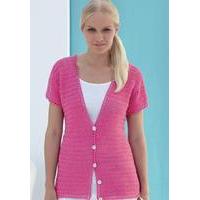 Crocheted Womens Cardigan in Sirdar Cotton 4 Ply (7747)