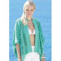 crocheted womens kimono jacket in sirdar cotton dk 7739