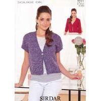 cropped cardigans in sirdar soukie dk 7211