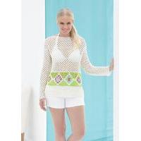 Crocheted Womens Top in Sirdar Cotton 4 Ply (7746)