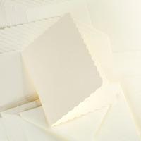 Craft UK 50 X 5X7 Ivory Scalloped Cards and Envelopes 404231