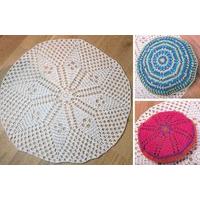 Crochet Rug, Floor Cushion and Scatter Cushion in Wendy Supreme Luxury Cotton Chunky (5890)