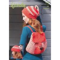 crochet hat and rucksack in wendy supreme luxury cotton dk 5978