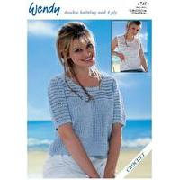 Crochet Short Sleeve and Sleeveless Top in Wendy Supreme Luxury Cotton D.K. and 4 Ply (4745) Digital Version