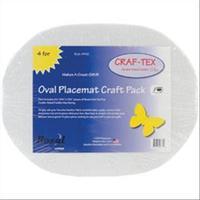 Craf-Tex Oval Placemat Craft Pack-16-1/2X13-1/4 Oval White 4/Pkg 273085