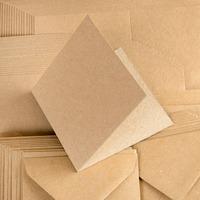 Craft UK 50 5X5 Brown Kraft Cards and Envelopes 404242