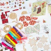 Create and Craft Christmas Pyramage Kit with FREE Trendy Christmas Coloured Ribbons Set 409224