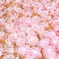 Create and Craft Pink Organza Flower Embellishment Bundle - 5 Packs 405428