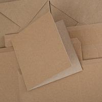 Craft UK 50 6X6 Brown Kraft Cards and Envelopes 404239