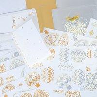 Create and Craft Christmas Bauble Card Kit with FREE Textured Gold and Silver Card Pack 409222