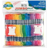 Craft Thread Jumbo Pack - 105 Skeins, 10 yards each - Assorted Colours 230487