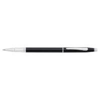 Cross Classic Century Black Lacquer Roller Ball Pen with Chrome Appts