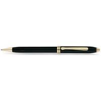 Cross Townsend Black Lacquer 23ct Gold Plate Ball Pen