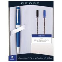 Cross Bailey Blue Ball Pen with Two Additional Refills