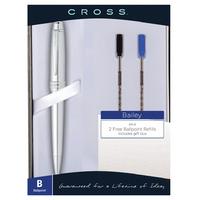 Cross Bailey Chrome Ball Pen with Two Additional Refills