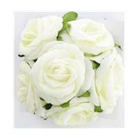 Cream Foam Roses 6 Pieces