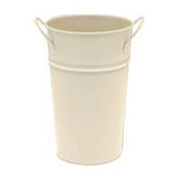 Cream Zinc Bucket Vase 20 cm