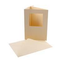 Cream A6 Square Aperture Cards and Envelopes 10 Pack
