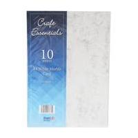 Craft Essentials White Marble Card A4 10 Pack
