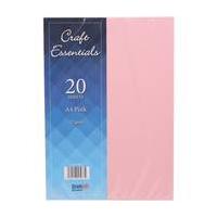 Craft Essentials Pink Card A4 20 Sheets