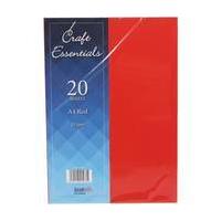 Craft Essentials Red Card A4 20 Sheets