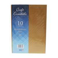 Craft Essentials Gold Metallic Bloom Paper A4 10 Pack
