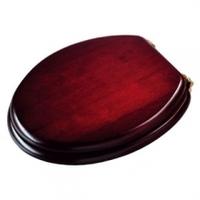 Croydex Wooden Toilet Seat, Mahogany, Chrome