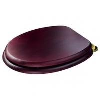 Croydex Douglas Wooden Toilet Seat, Brass Effect Hinge, Mahogany Effect