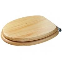 Croydex Douglas Wooden Toilet Seat, Chrome Plated Hinge, Blonded Pine